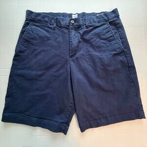 Gap Men's 10" Flat Front Chino Style Casual Cotton Stretch Shorts Size 34 Navy